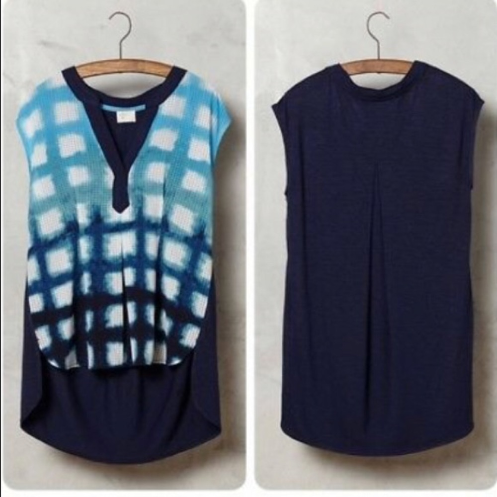 Anthropologie Egress Split Neck Hi Lo Top